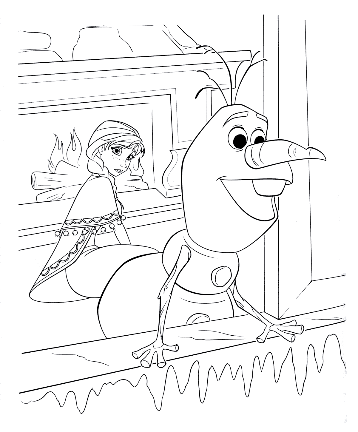 Page 10 - ディズニーキャラクター ぬりえ - 塗り絵 - 塗り絵 無料【オラフ塗り絵】, image size:1200x1448