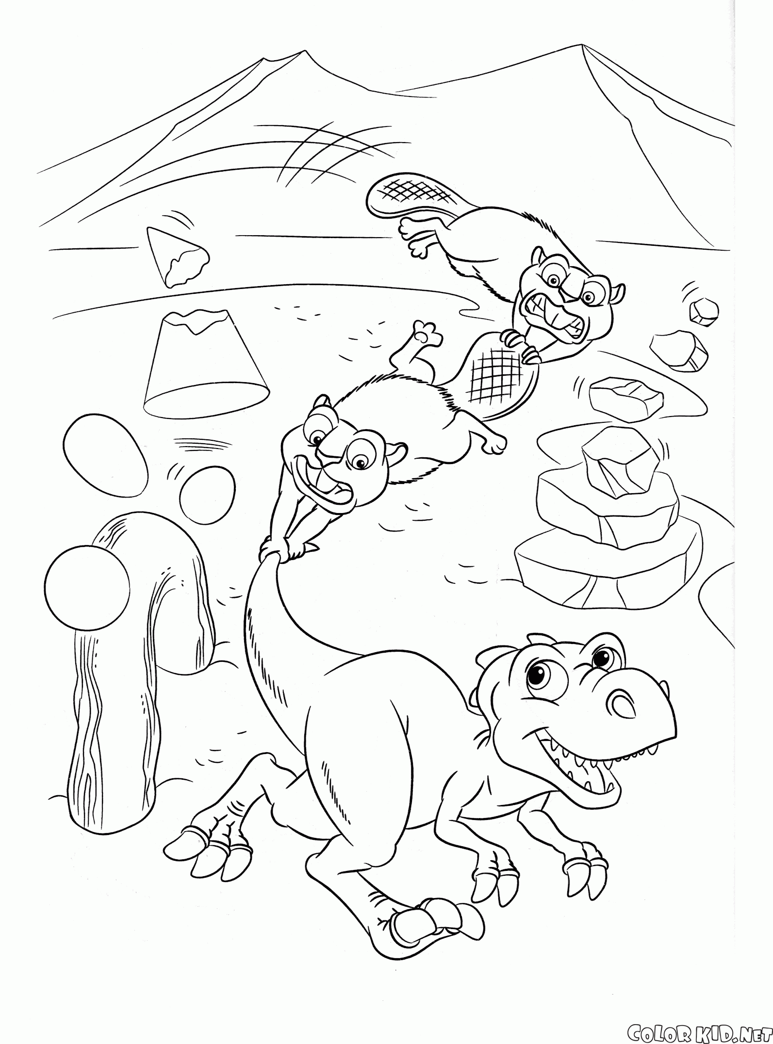 ベビービーバーと赤ちゃんの恐竜