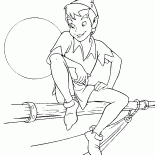 背景に月とピーター