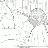 彼女の手に弓を持つメリダ