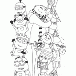 グルー、ミニオンズ、女の子たち