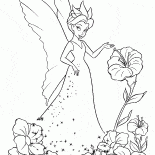 花の近くに妖精
