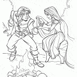 ラプンツェルは、フリンを癒します