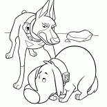 ダグは叱られています