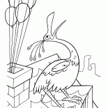 屋根の上に鳥