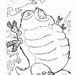 ムシザウルス攻撃さる