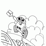 ウォーリーがしっかりつかまる