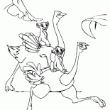 ダチョウのナラとシンバ