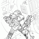 軍事宇宙服の男