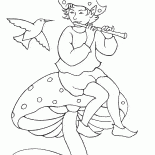 フルートを演奏エルフ