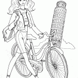 自転車を持つ少女
