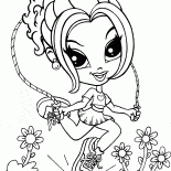 縄跳びを持つ少女