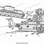 戦闘中のT-34