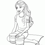 バービーは、ドラムを果たしています