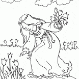 プリンセスは、牧草地の周りを歩きます