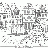 広場に飾られモミの木