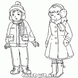 冬服の子供たち