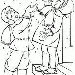 雪をキャッチ子供