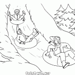 雪の丘からスライディング