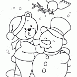 熊と雪だるま