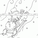 雪だるまとそり