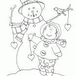 雪だるまと少女