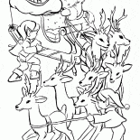 サンタクロースや若いアシスタント