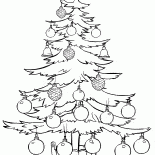 クリスマスツリーは、まっすぐ立っています