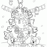 新年とクリスマスツリー