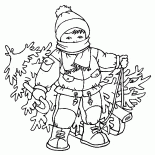 クリスマスツリーと少年