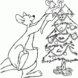 カンガ、ルーとクリスマスツリー