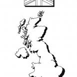 イギリスの地図と国旗
